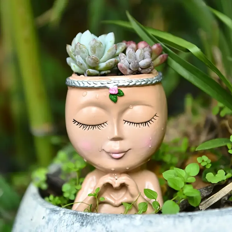 Echeveria Succulent - 하트 모양의 소녀 레진 다육 식물